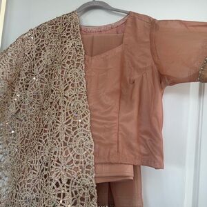 Elegant Peach Embroidered Lehenga